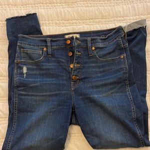 Madewell 10” High Rise Skinny Jeans - Button Fly front
